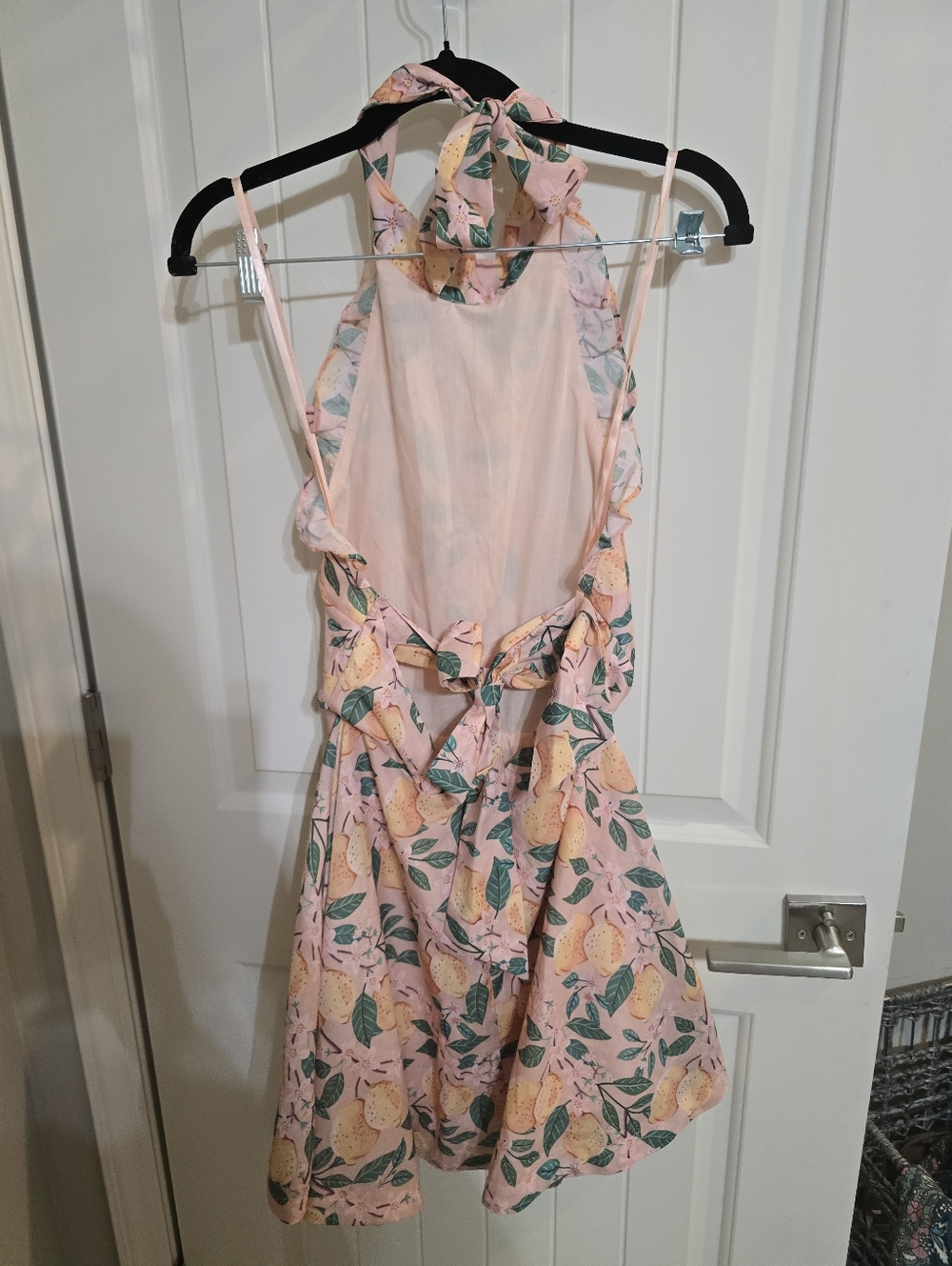 NWT Selfie Leslie Sleeveless Pink Lemon Print A-Line Dress Mauve Amalfi Small - Picture 4 of 5